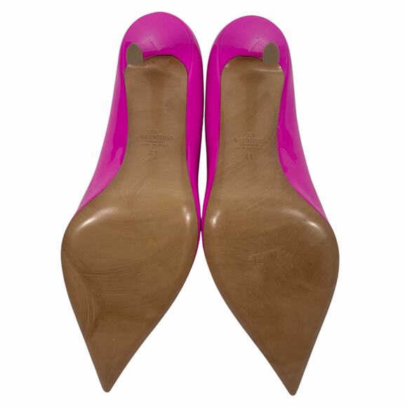 Valentino Garavani One Stud Patent Leather Pump Hot Pink Size 41 - Picture 9 of 12